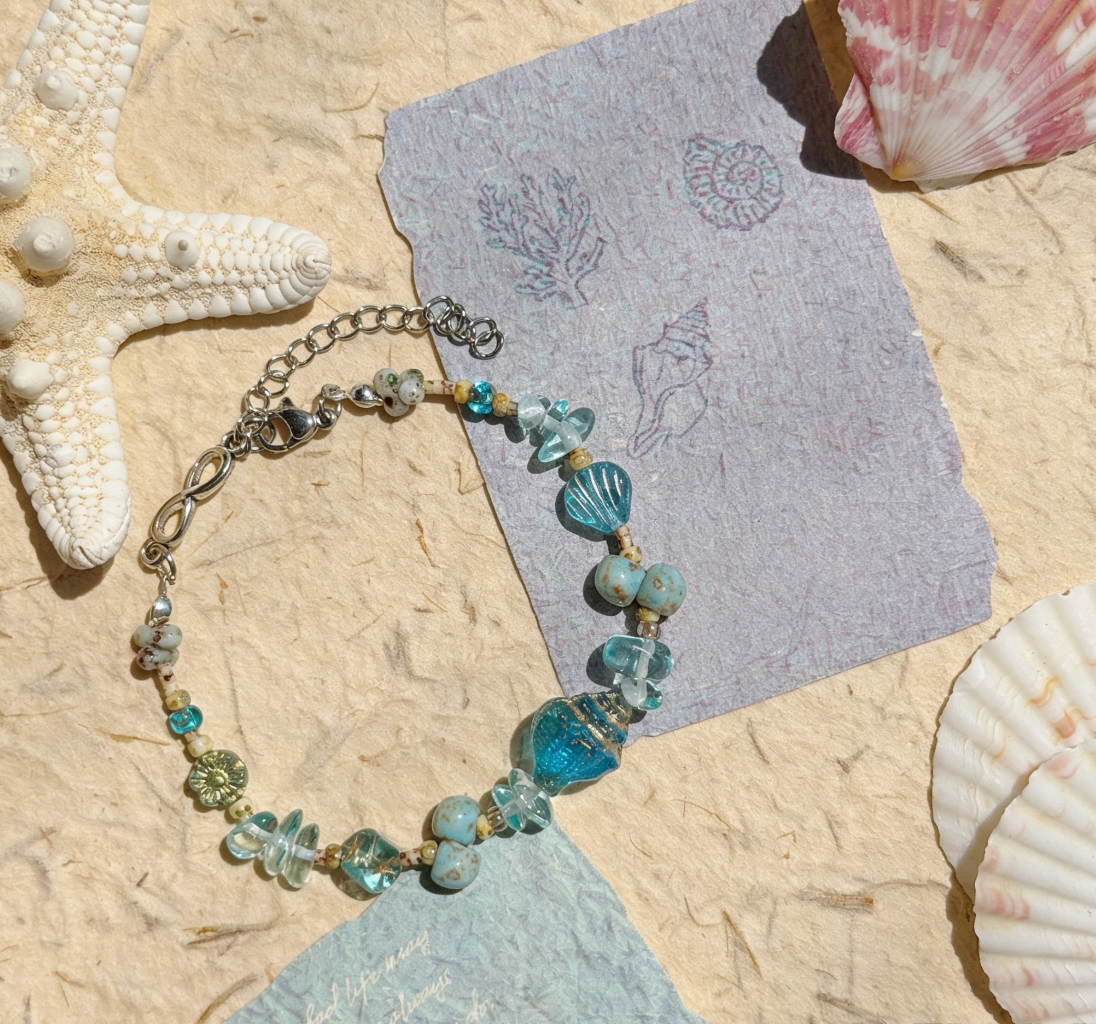 The Summer I Turn Pretty｜Blue Green Mixed Stone Beaded Bracelet for Beach Outfits