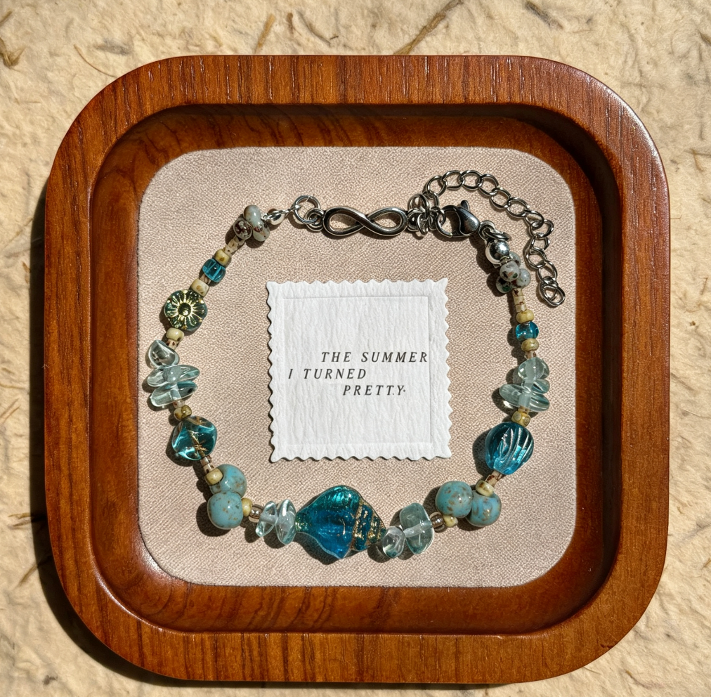 The Summer I Turn Pretty｜Blue Green Mixed Stone Beaded Bracelet for Beach Outfits