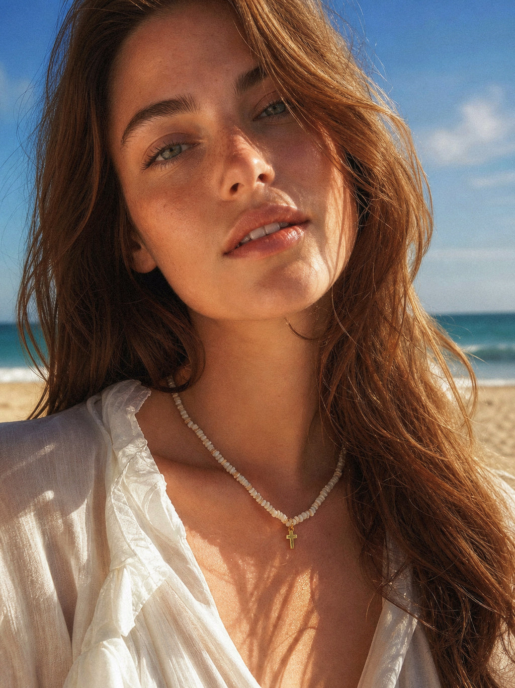 Liora｜ Shell Cross Necklace