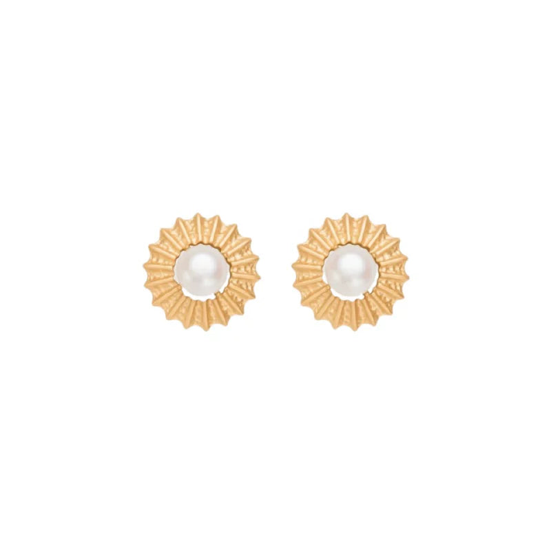 Elowen｜Sunburst Pearl Stud Earrings