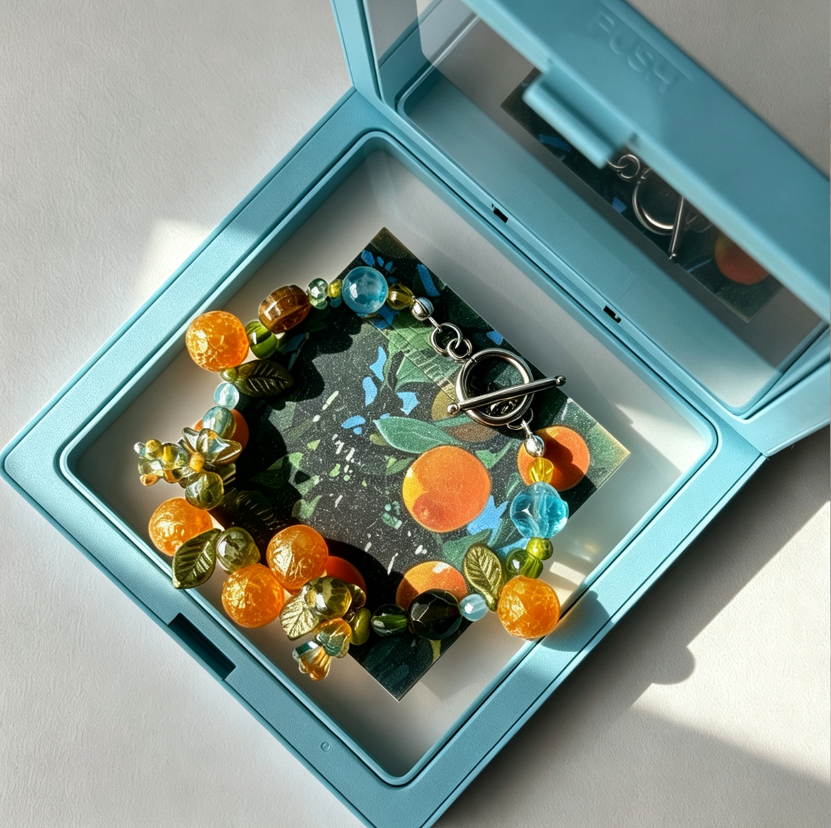Sun-Kissed Citrus Inspired Beaded Bracelet | Summer Fruit Handmade Jewelry