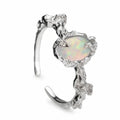 Irregular Opal S925 Sterling Silver Open Ring