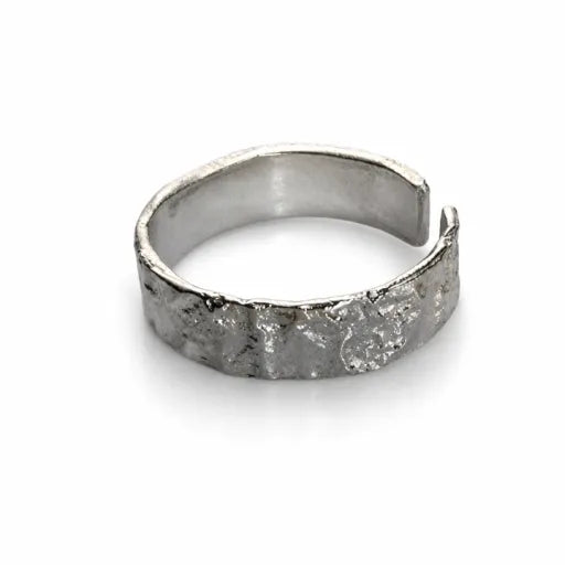 Liora ｜S925 Silver Crinkled Foil Hammered Open Ring
