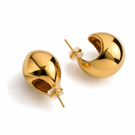 LIRA | Dome C‑Shape Huggie Earrings