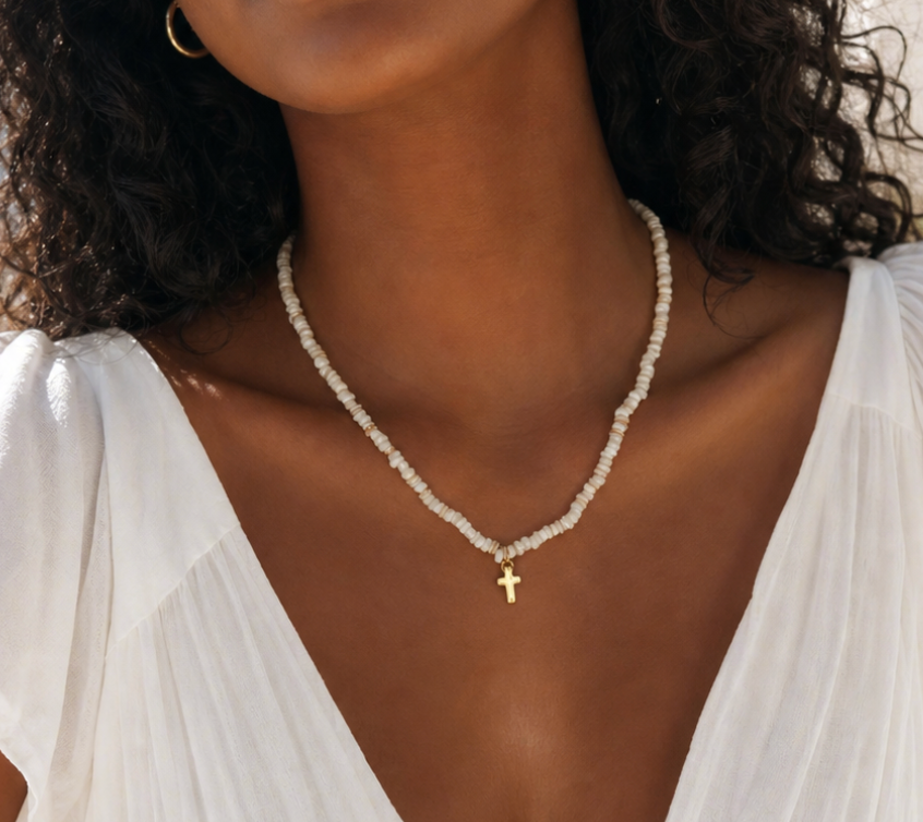 Liora｜ Shell Cross Necklace