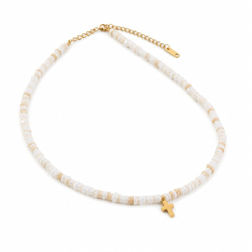 Liora｜ Shell Cross Necklace
